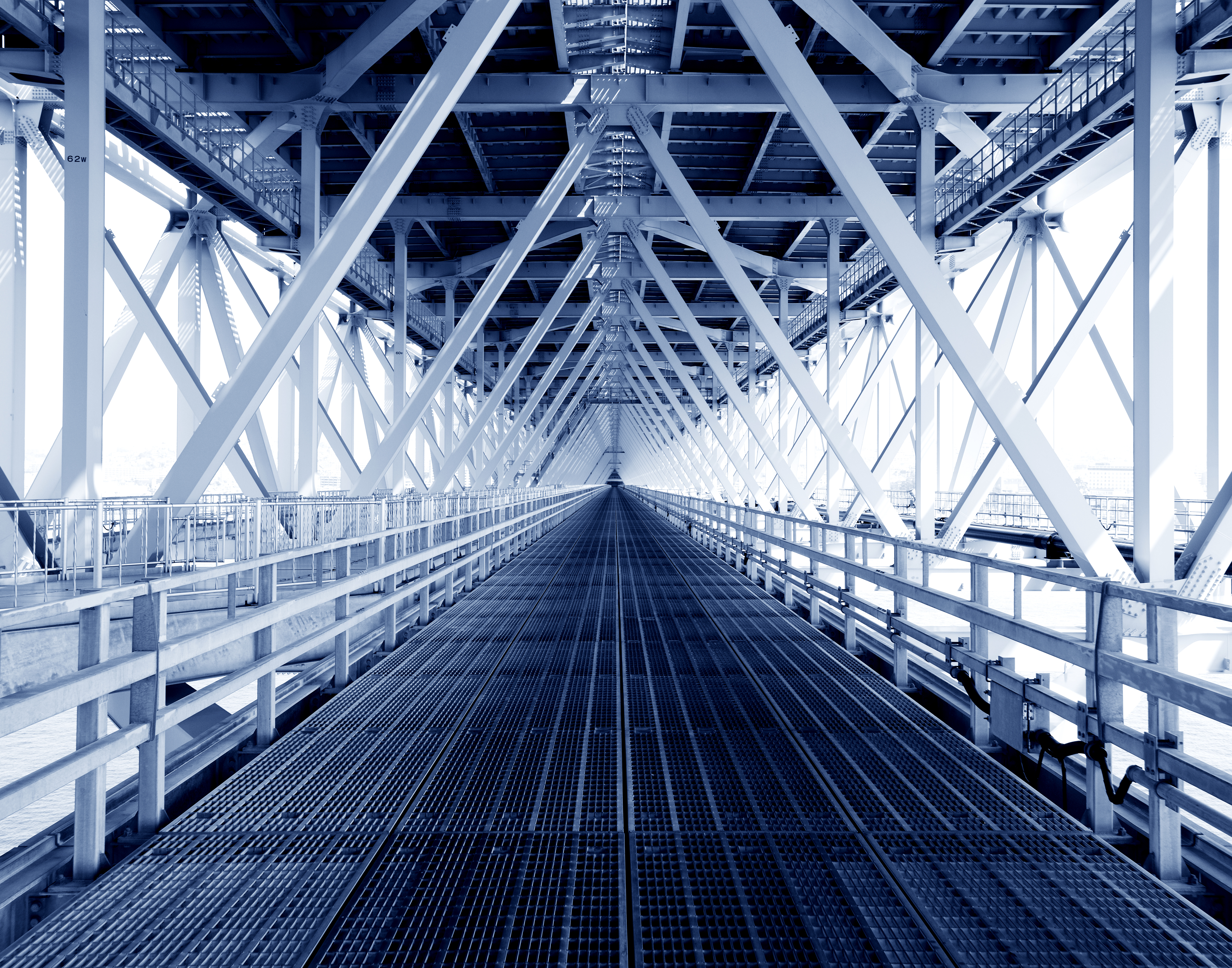 steel construction from under the bridge